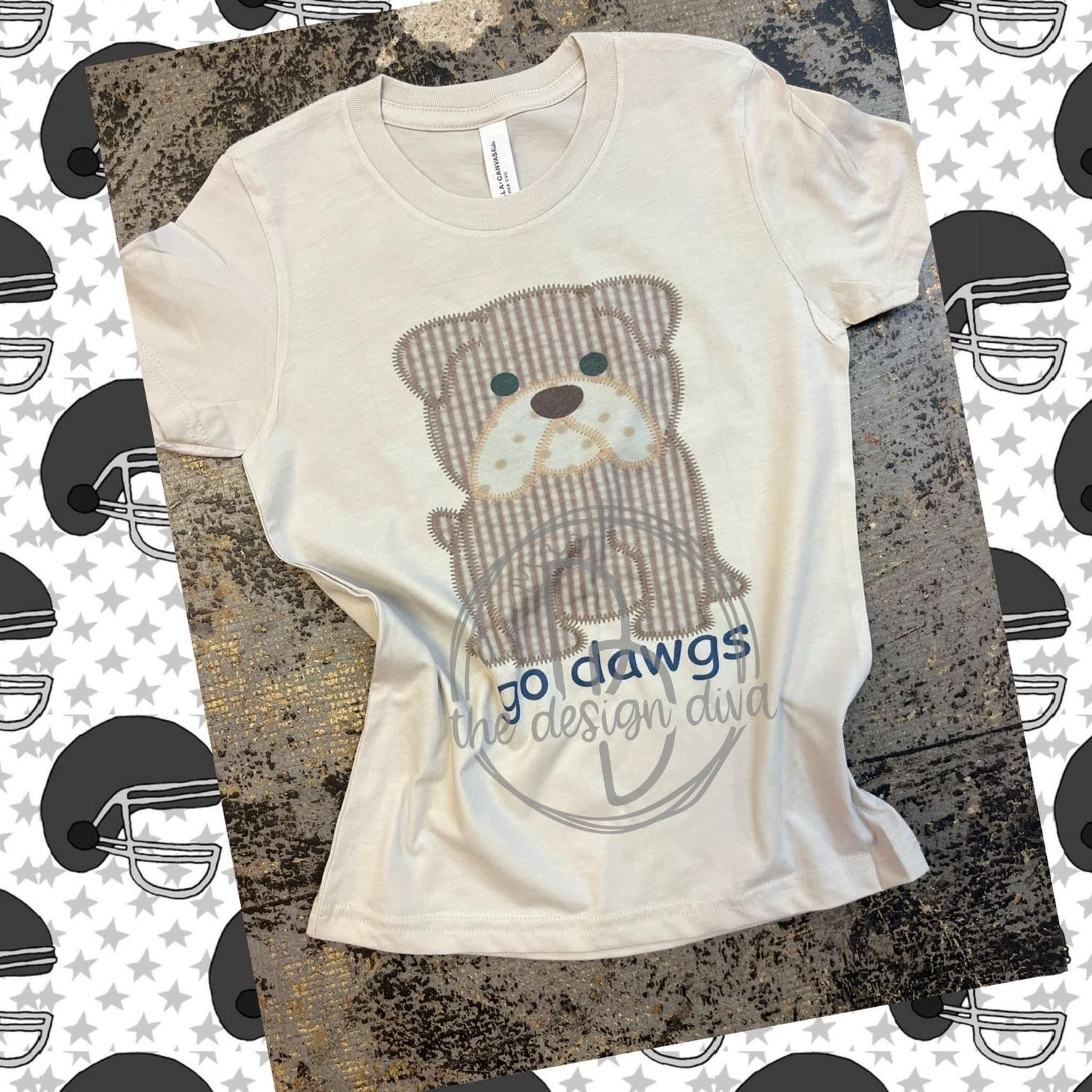 Faux applique bulldog