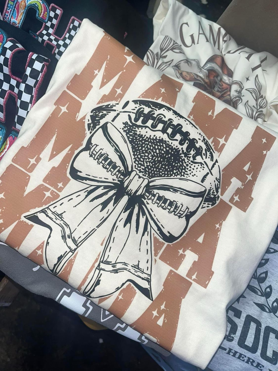 Football Mama Transfer W Bow