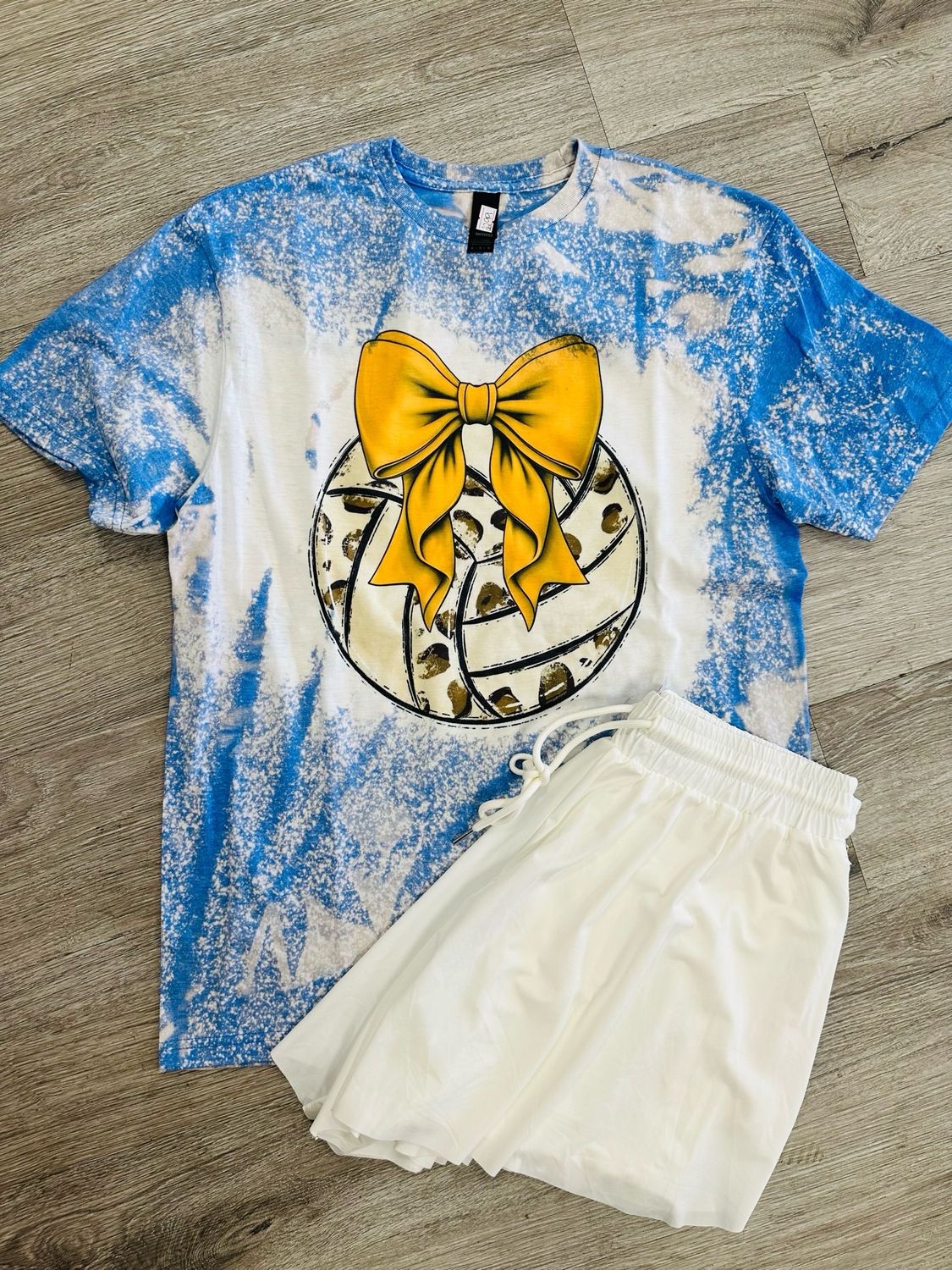 Leopard Volleyball W School Color Bow