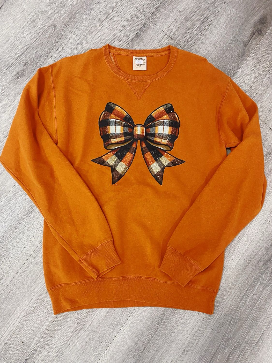 Comfort Wash Plaid Bow Transfer