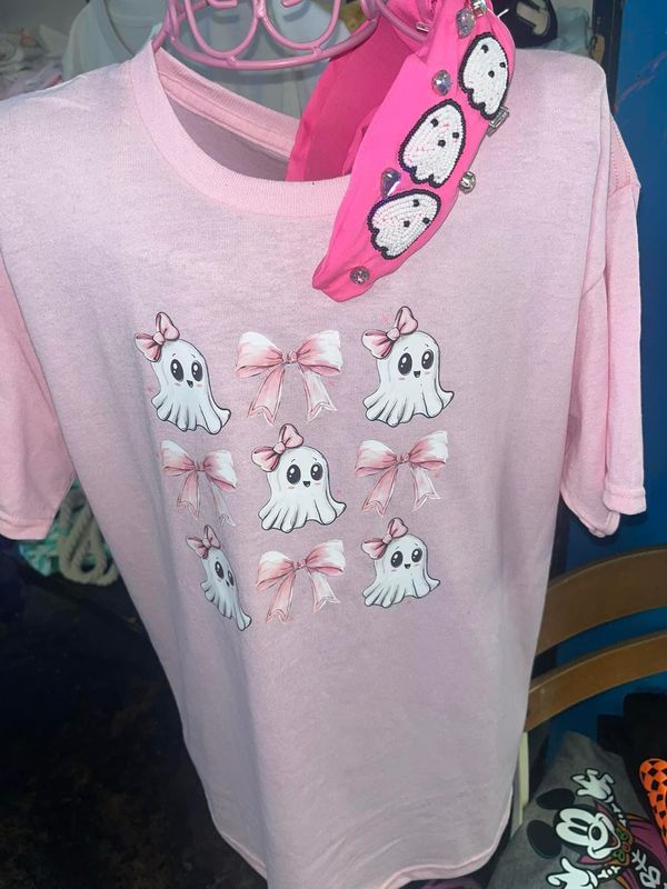 pink bows and ghosts transfer