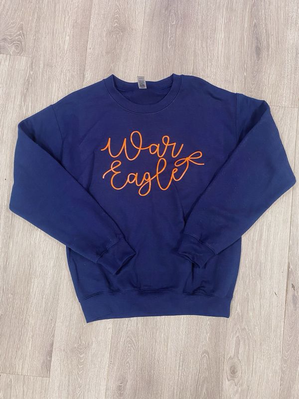 roll tide/ war eagle cursive bow