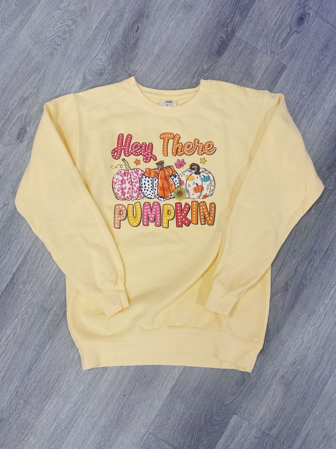 hey there pumpkin transfer comfort wash sweatshirt