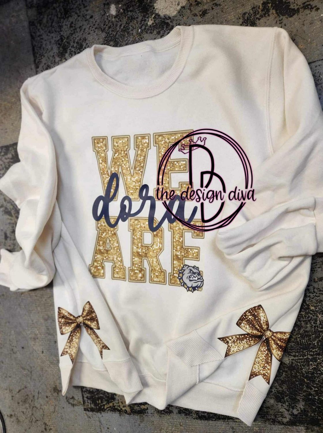 WE ARE __ sweatshirt with bows