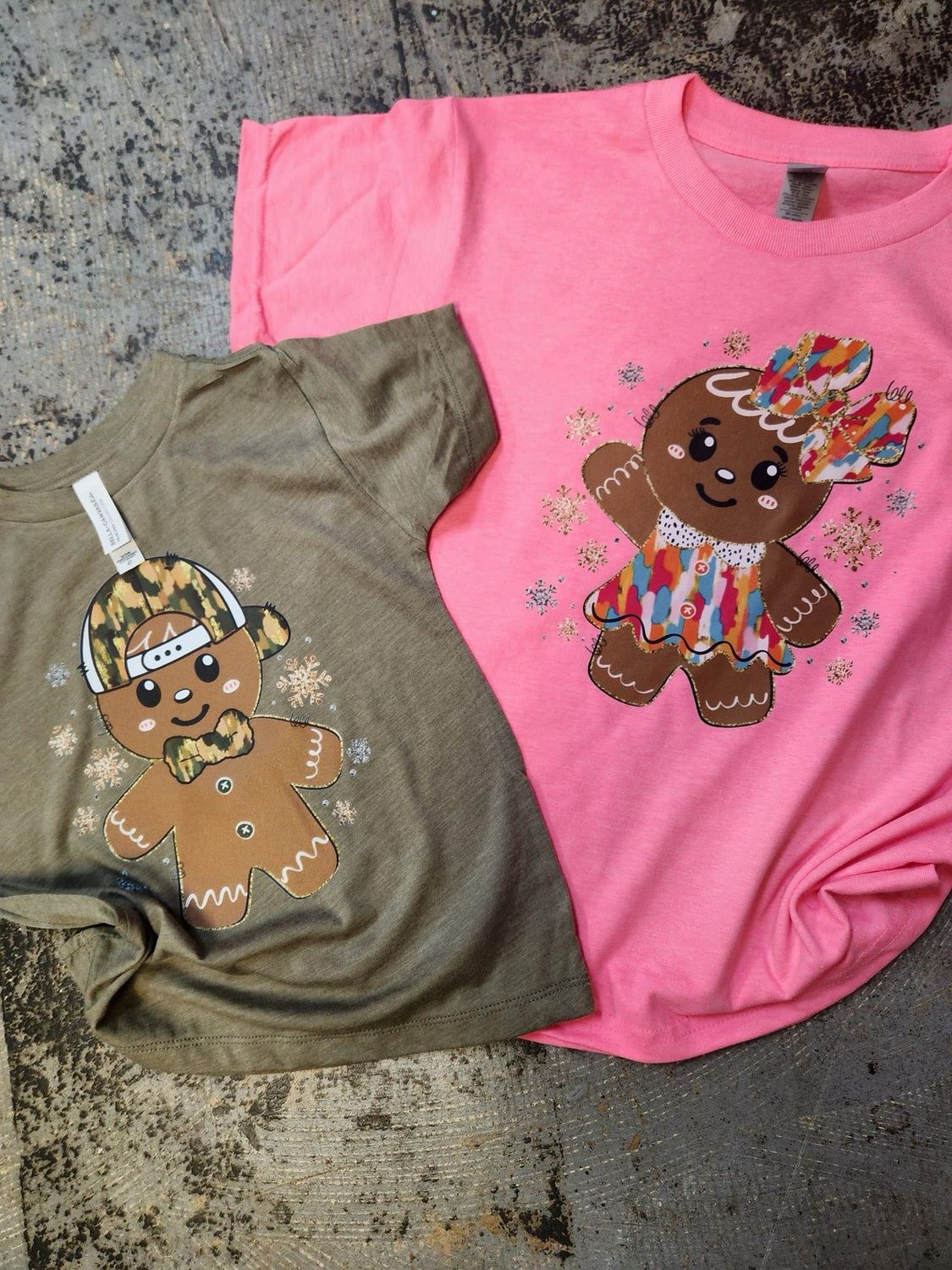 boy/girl youth gingerbread transfer
