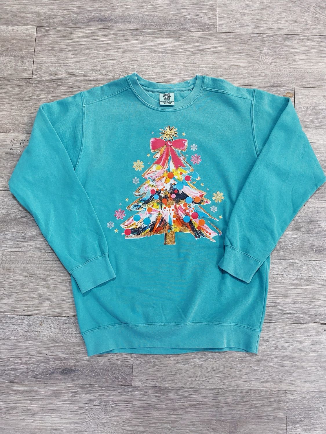 colorful splatter Christmas tree transfer