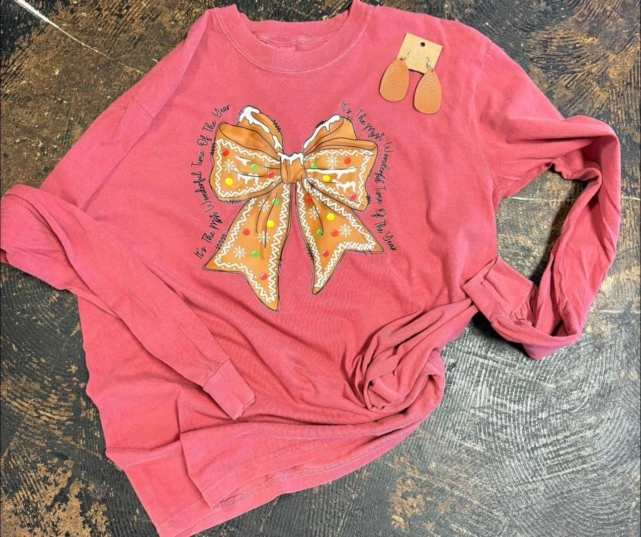 Gingerbread bow transfer