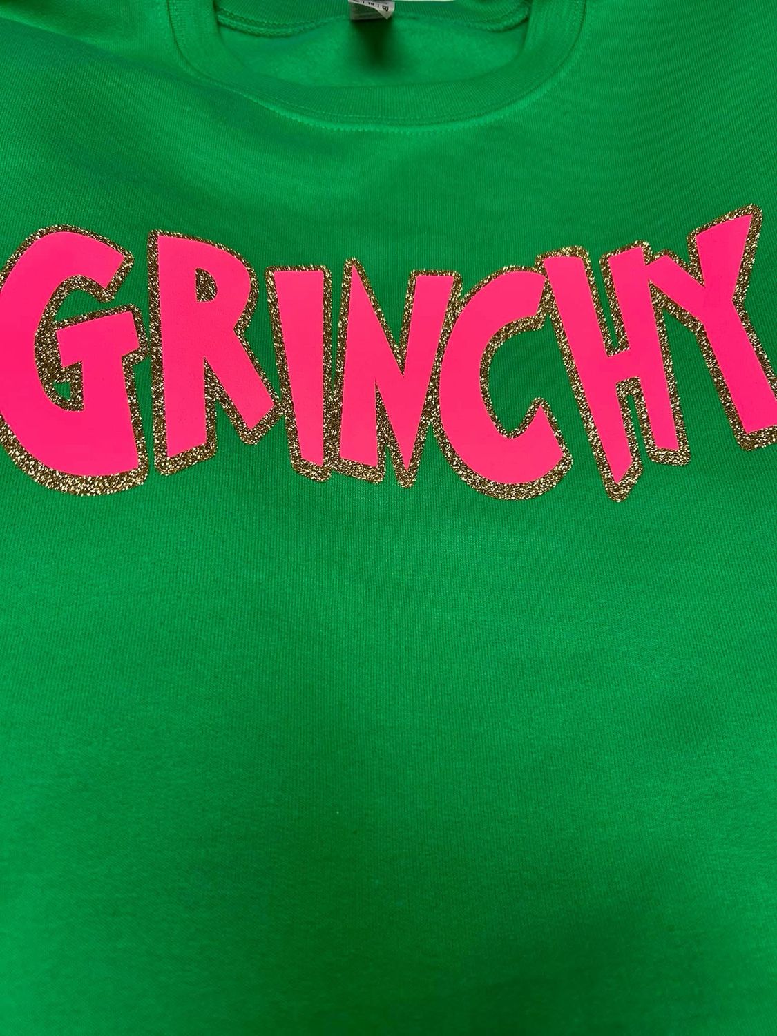 grinchy puff + glitter vinyl