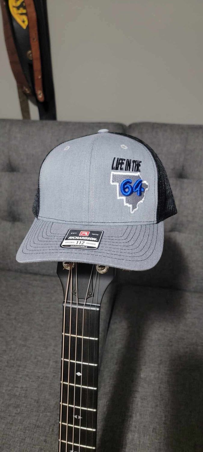LIT 64 HAT - black And Grey SnapBack, Blue 64