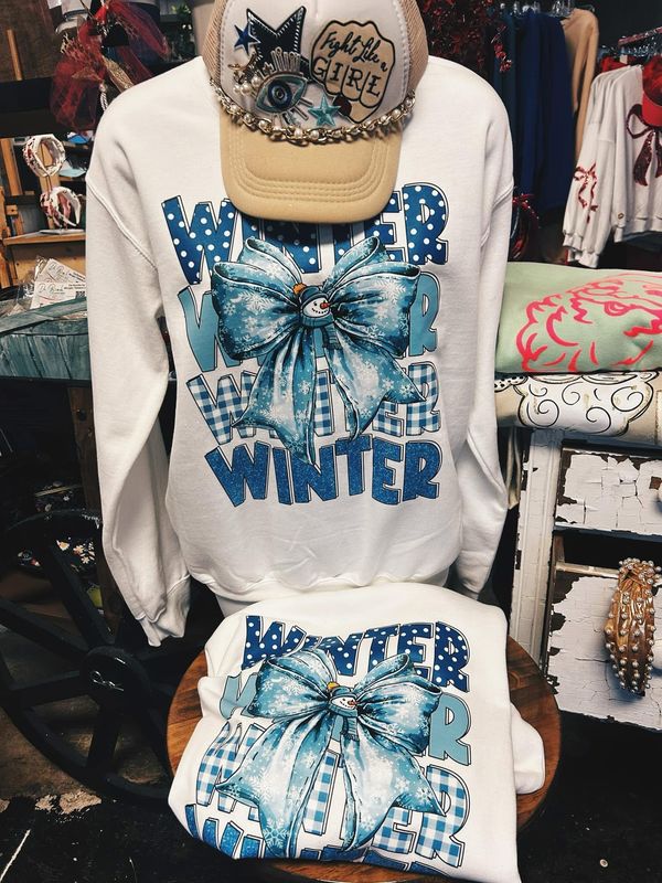 Winter Wording With Bow