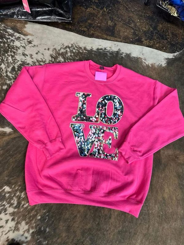 LOVE Confetti Sparkle Transfer