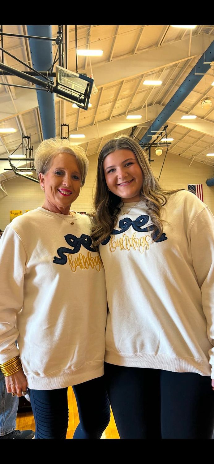 embroidered bow &amp; mascot sweatshirt