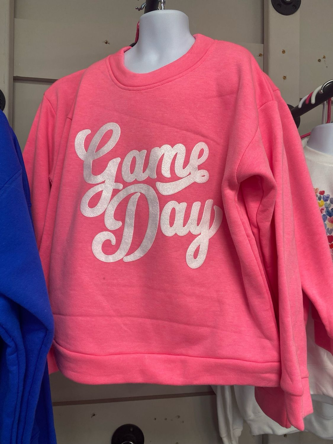 youth game day glitter sweatshirt