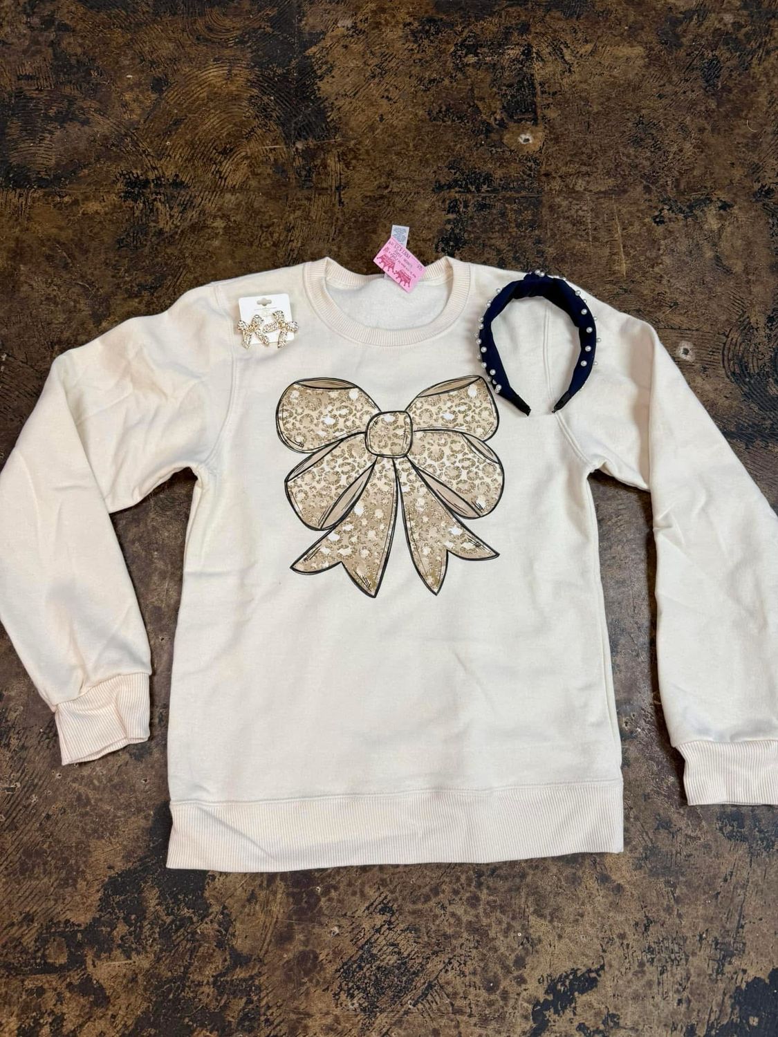 glitter cheetah bow transfer