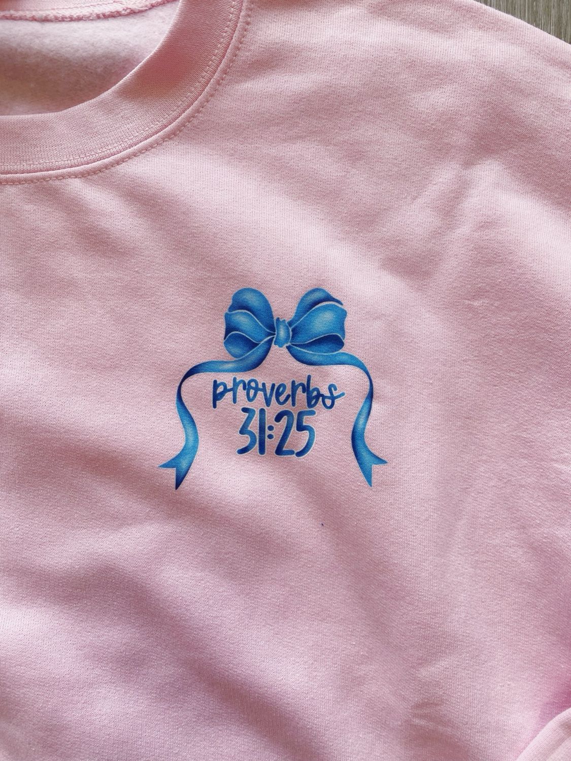 Proverbs 31:25 Bow Transfer front + back