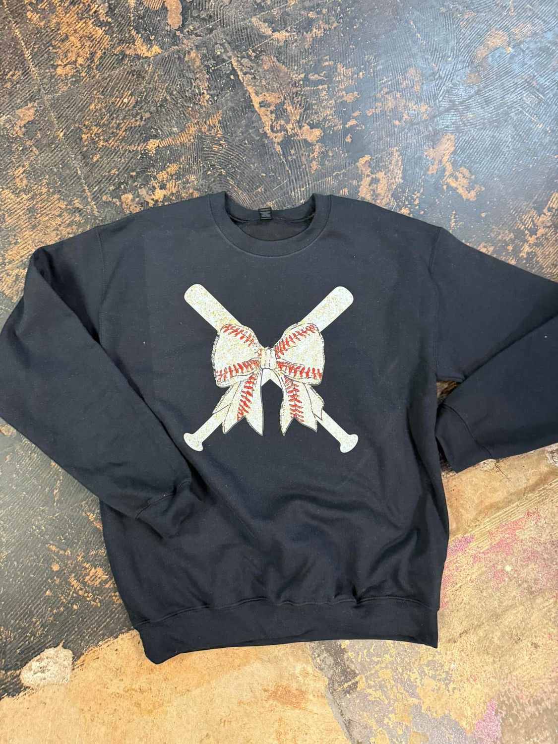 Glitter Baseball Bat And Bow Transfer