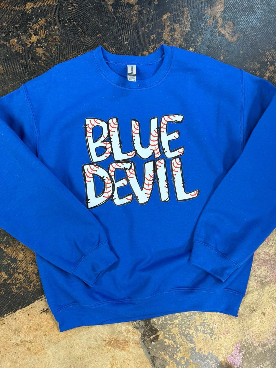 Blue Devil Baseball Pattern Letters Transfer