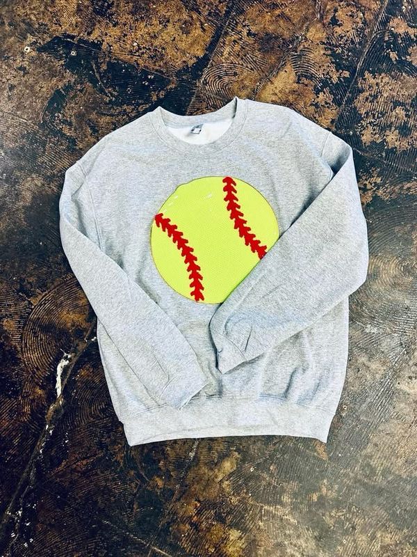 Baseballl/softball Chenille Patch Gildan Sweatshirt
