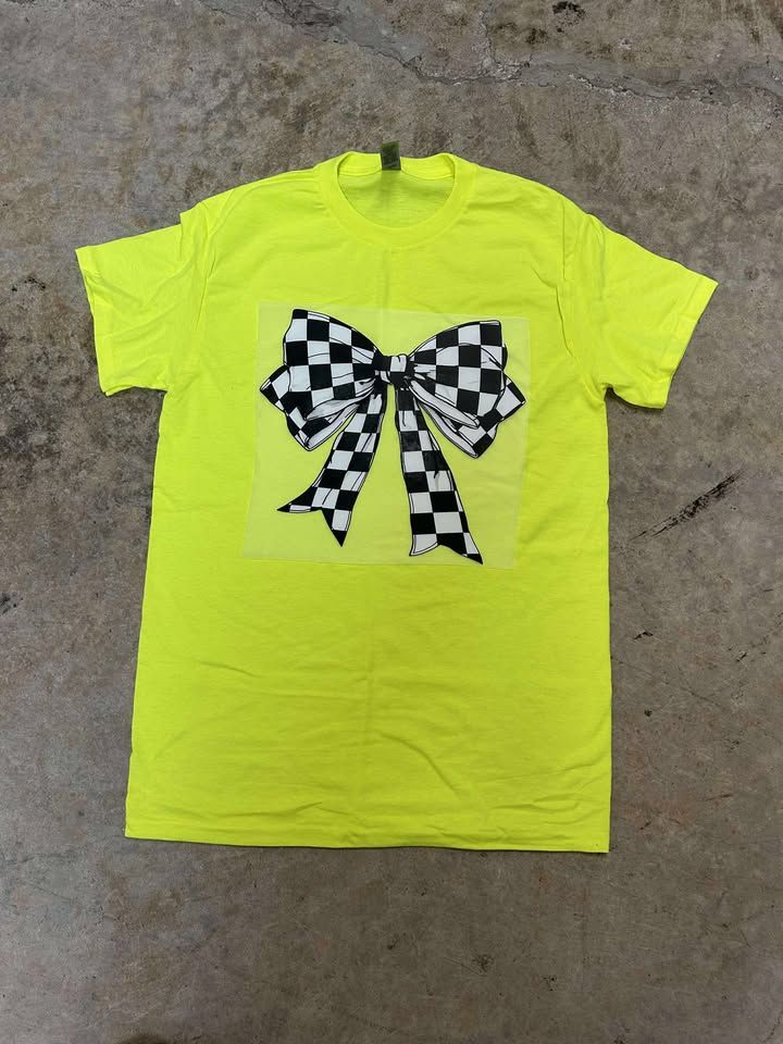 Race Day Checkered Bow