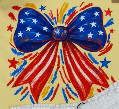 patriotic firework stars and stripes paint bow