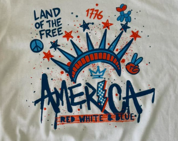 Graffiti AMERICA Splatter Lady Liberty Crown