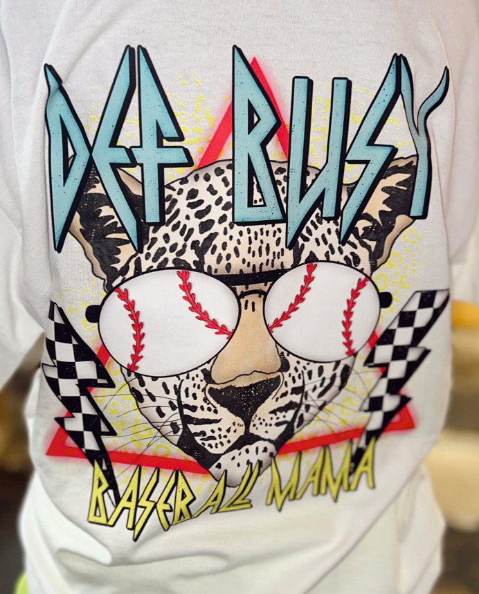 Def Busy Leopard Baseball Mama with pocket design