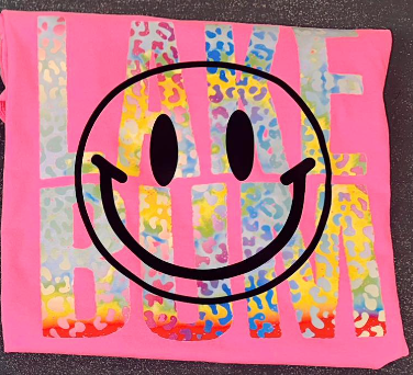 neon leopard print LAKE BUM with smiley