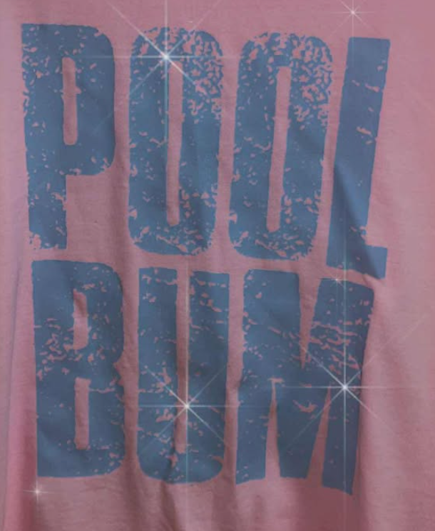 POOL BUM chalk block letters