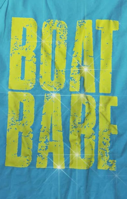 BOAT BABE chalk block letters