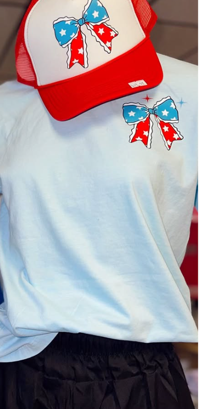 1776 disco ball cherries bow USA milkshakes Ruffle bow pocket design