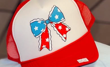 ruffle bow blue and red with stars Trucker hat