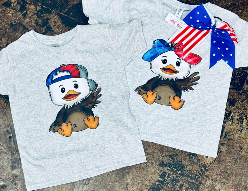 Baby Bald EAGLE boy/cap &amp; girl/bow