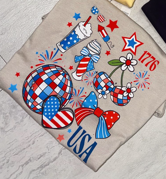 youth 1776 Disco Ball Retro Cherries Float USA