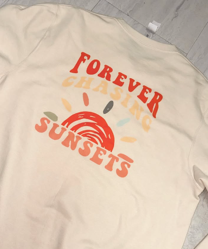 Forever Chasing Sunsets Summer Sweater Design