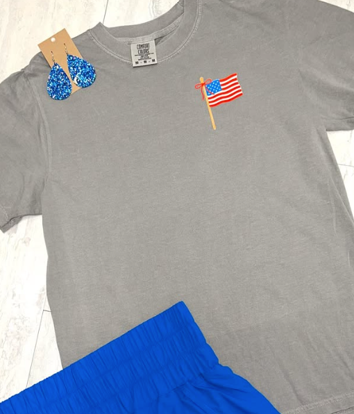 God Bless The USA pink strips american flag pocket design