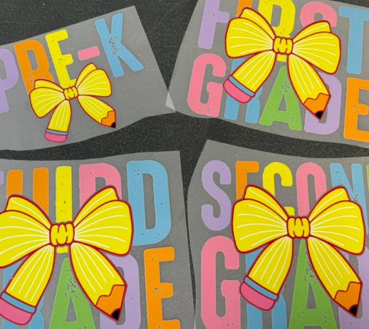 Grade School Shirts with Pencil Bow