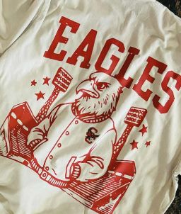 Eagles letterman jacket with pocket design