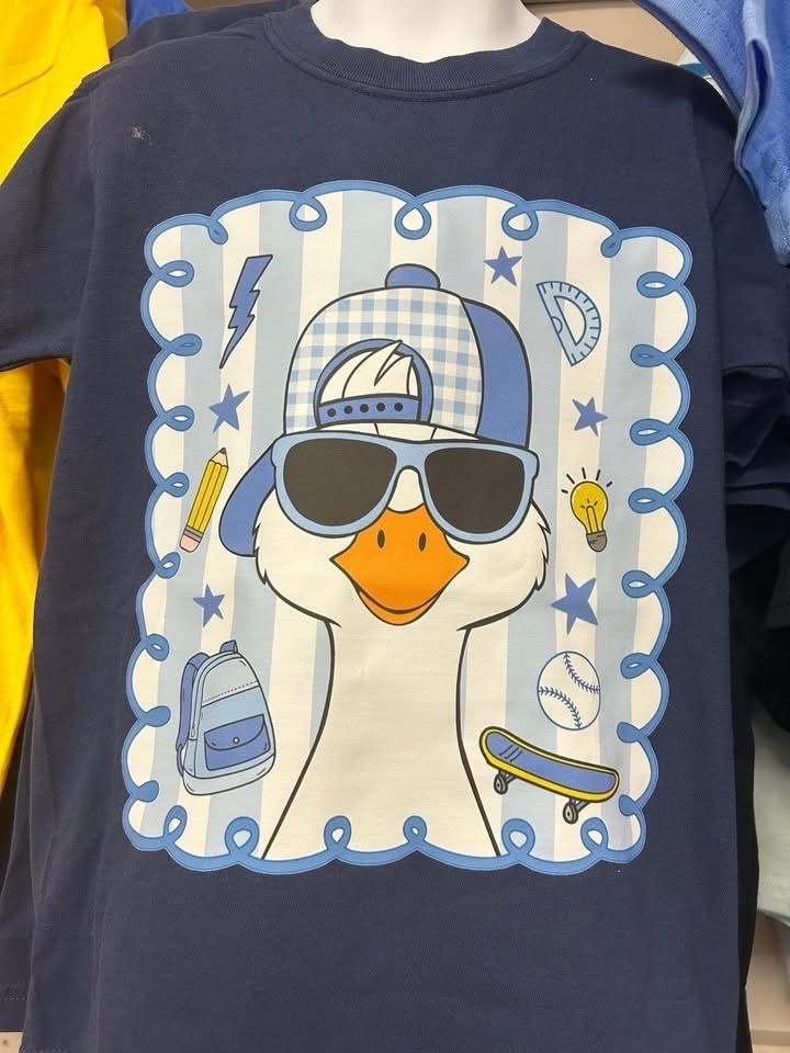 Boy Goose With Backwards Hat Or Girl Goose With Bow And Sunglasses