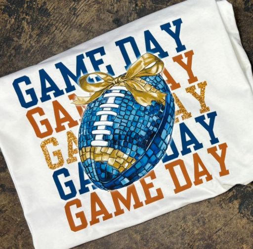 Game Day Football ripple Blue and Gold