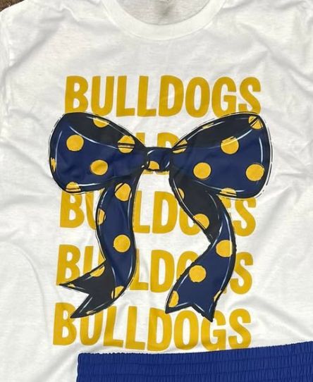 Bulldog Ripple Polka Dot Bow