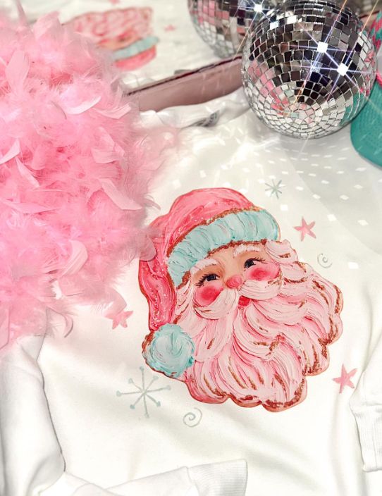 Santa Pink and Blue with Stars