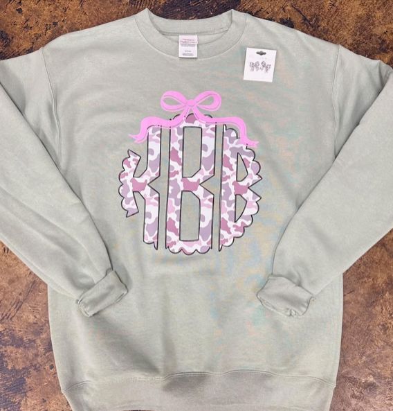 Camo Initials with Bow