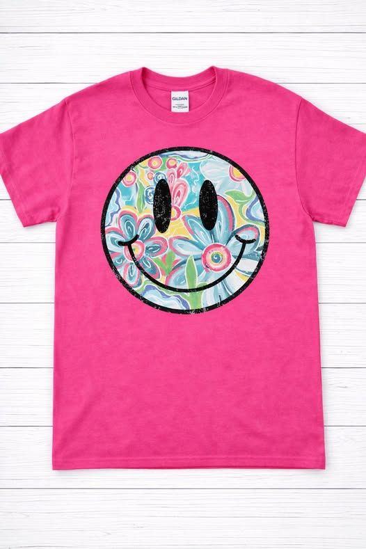 Floral Smiley Transfer