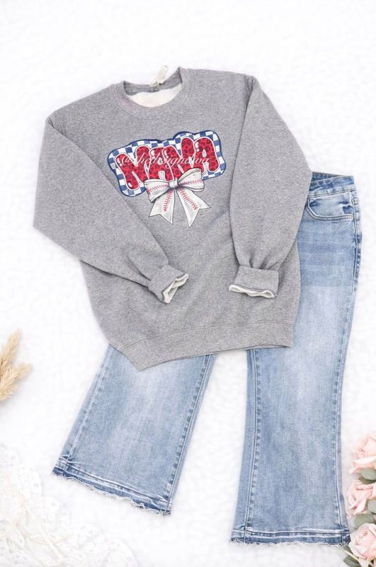 Baseball/Softball Mama Check w/ Bow