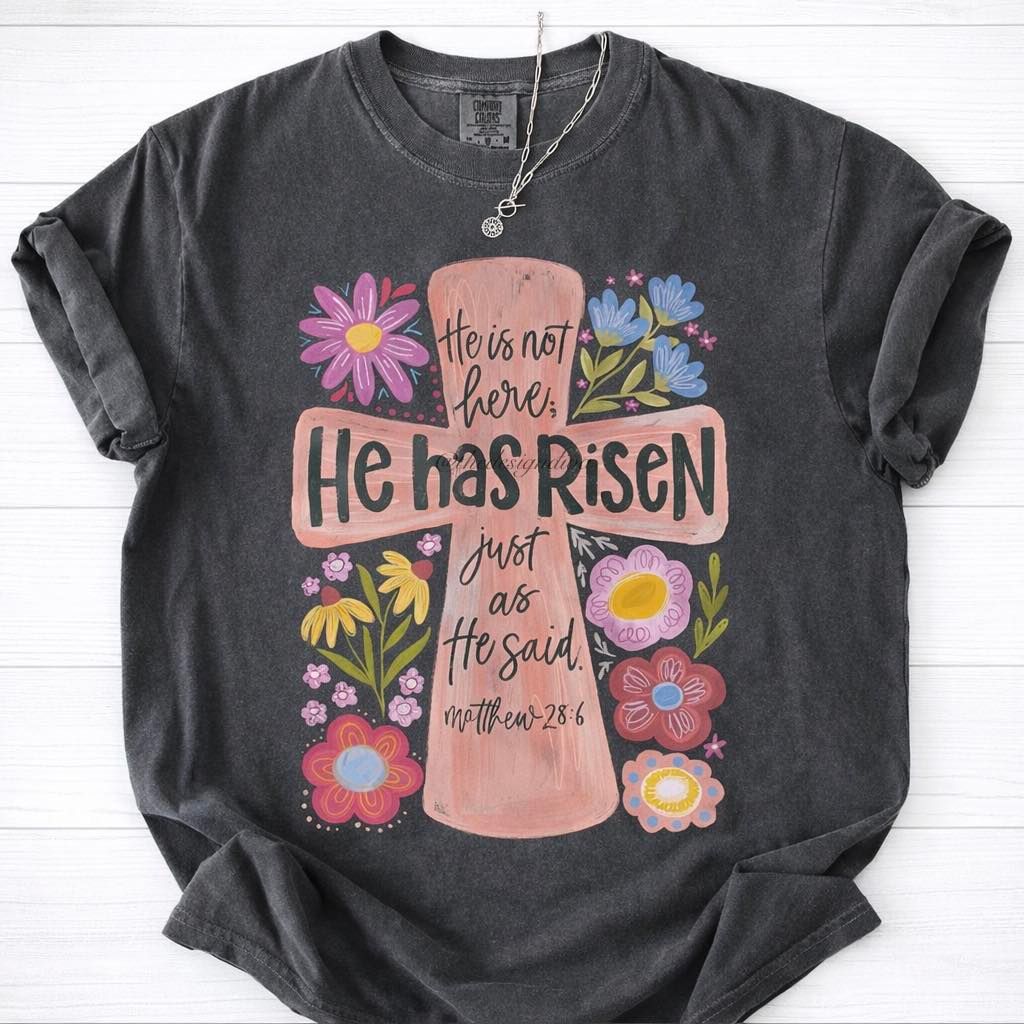 He Has Risen Flower Cross