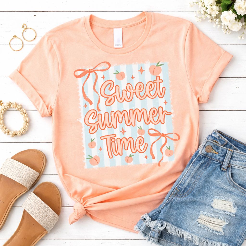 Sweet Summer Time - Peach Bow