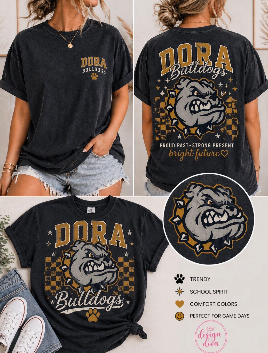 Front Back Check School Spirit