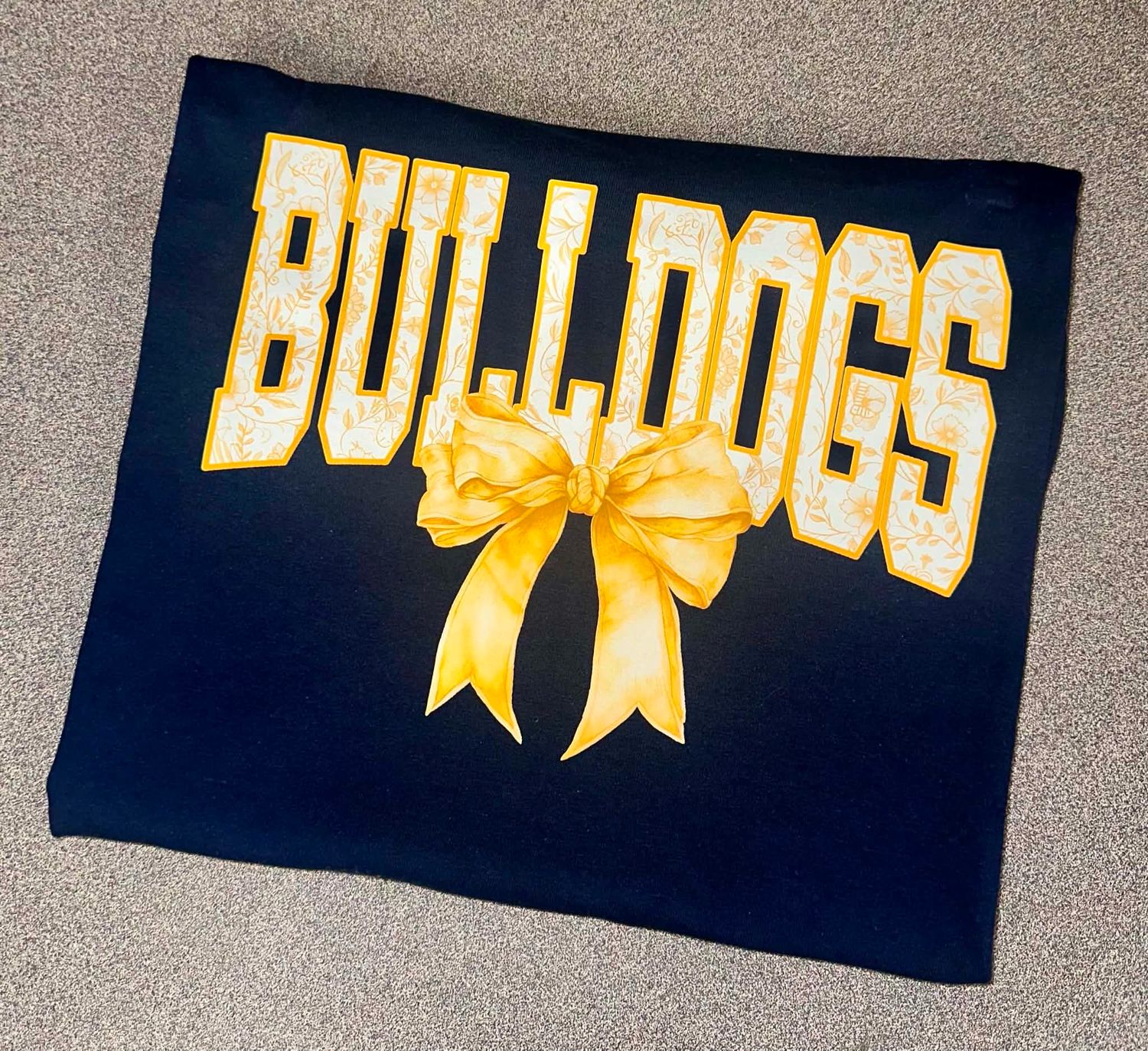 bulldogs Gold Floral With Bow