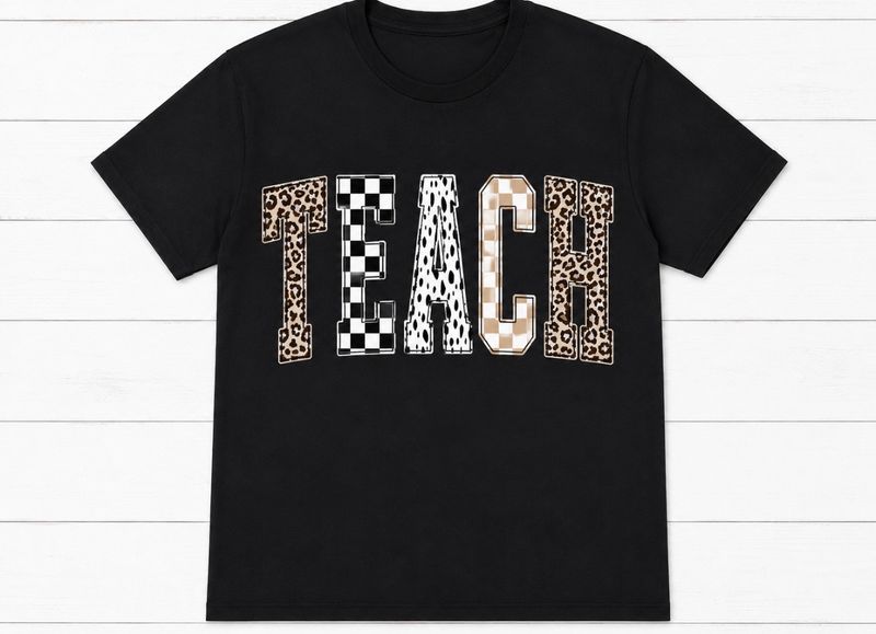 TEACH — Animal Print Checked