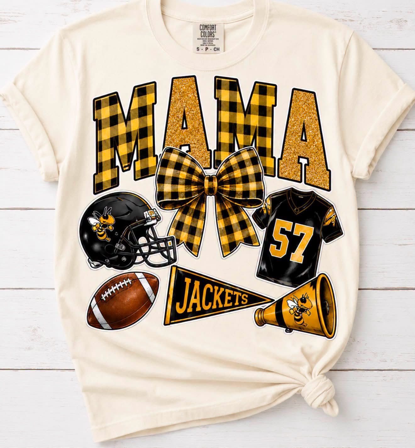 Football Mama - Plaid Bow